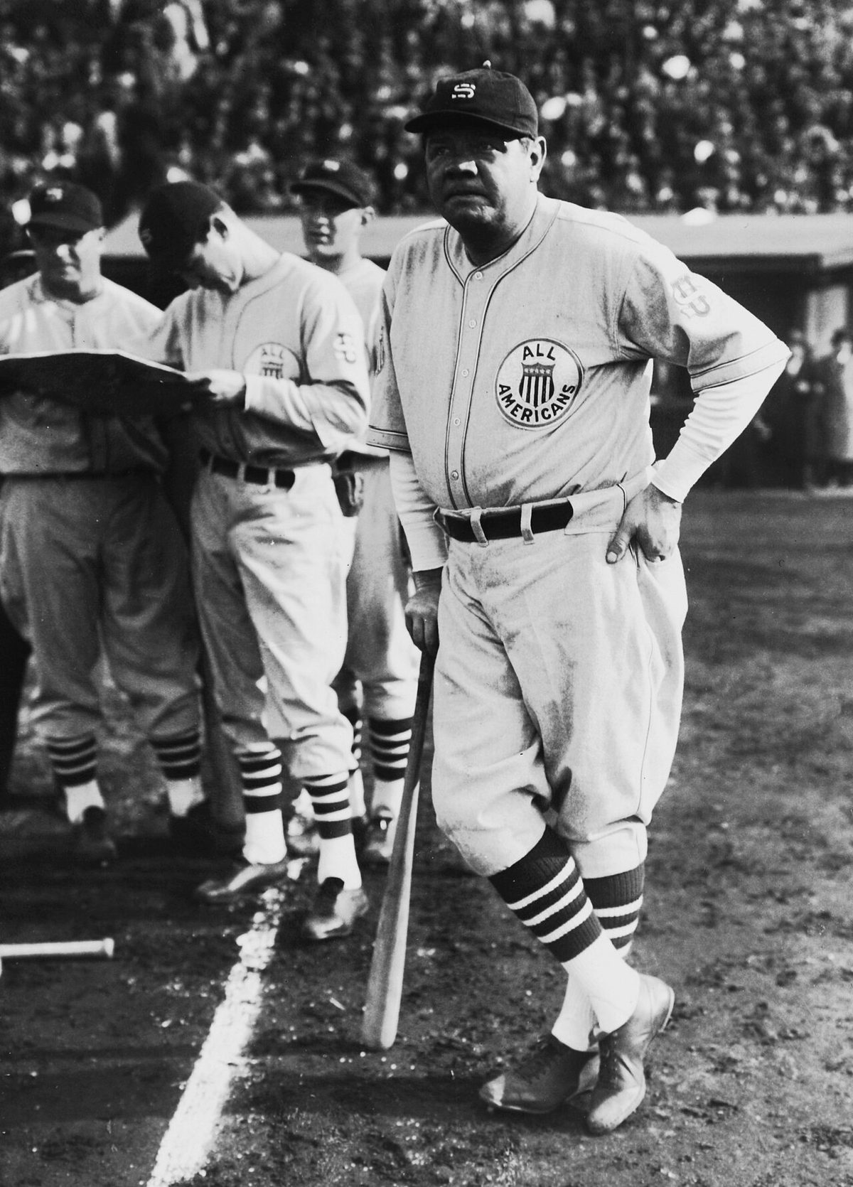 Babe Ruth in Yokohama with the All-American team, November 1934
