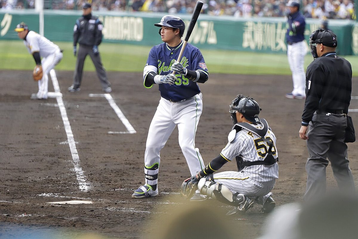 Munetaka Murakami (2021 and 2022 Central League MVP) batting at Koshien in 2024